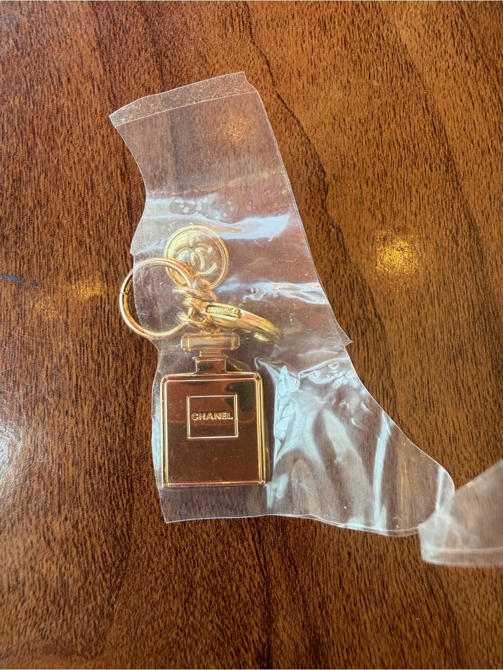 CHANEL Gold Perfume Bottle & Logo Charm